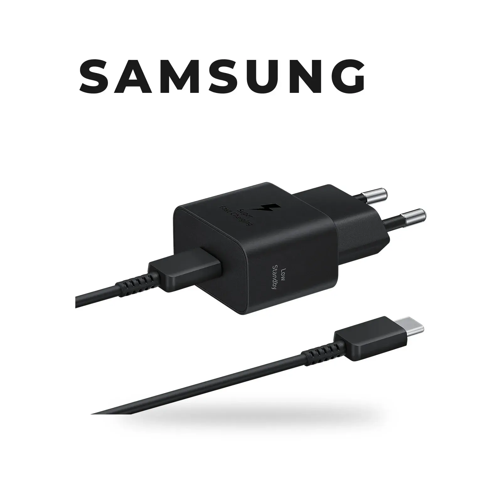 شاحن سامسونج 25 واط USB-C مع كابل أسود